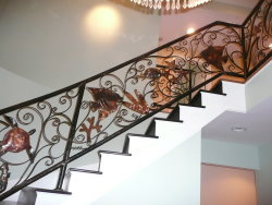 Asheville custom interior Metal and Iron stair rails