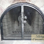 Custom fit fire screen with metal Grapes