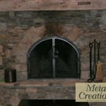 Custom steel fire screen and tools