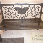 Custom garden metal butterfly bench