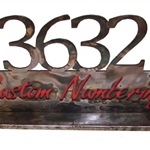 steel or other metal Street number custom cut design