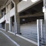 Parking structure railing fence