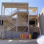 Parking structure metal stairs