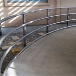 Curved metal railings